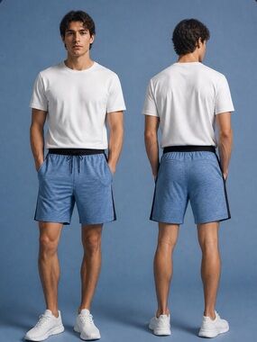 Russell Athletic Dri-Power360 Men’s Blue Heather Performance AthleticShortsSizeM